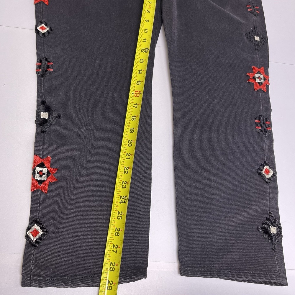 Polo Ralph Lauren 34R Black Avery Beaded Boyfriend  Jeans Aztec Southwestern - Picture 15 of 16